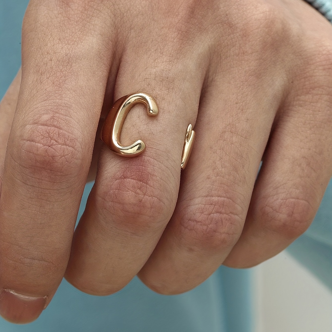 Minimalist Letter Ring For Men, Daily Decoration Gift